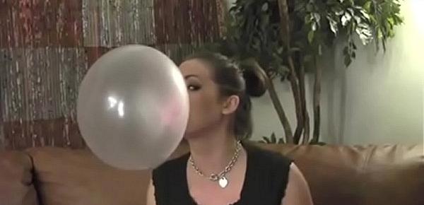  topless bubble gum blowing